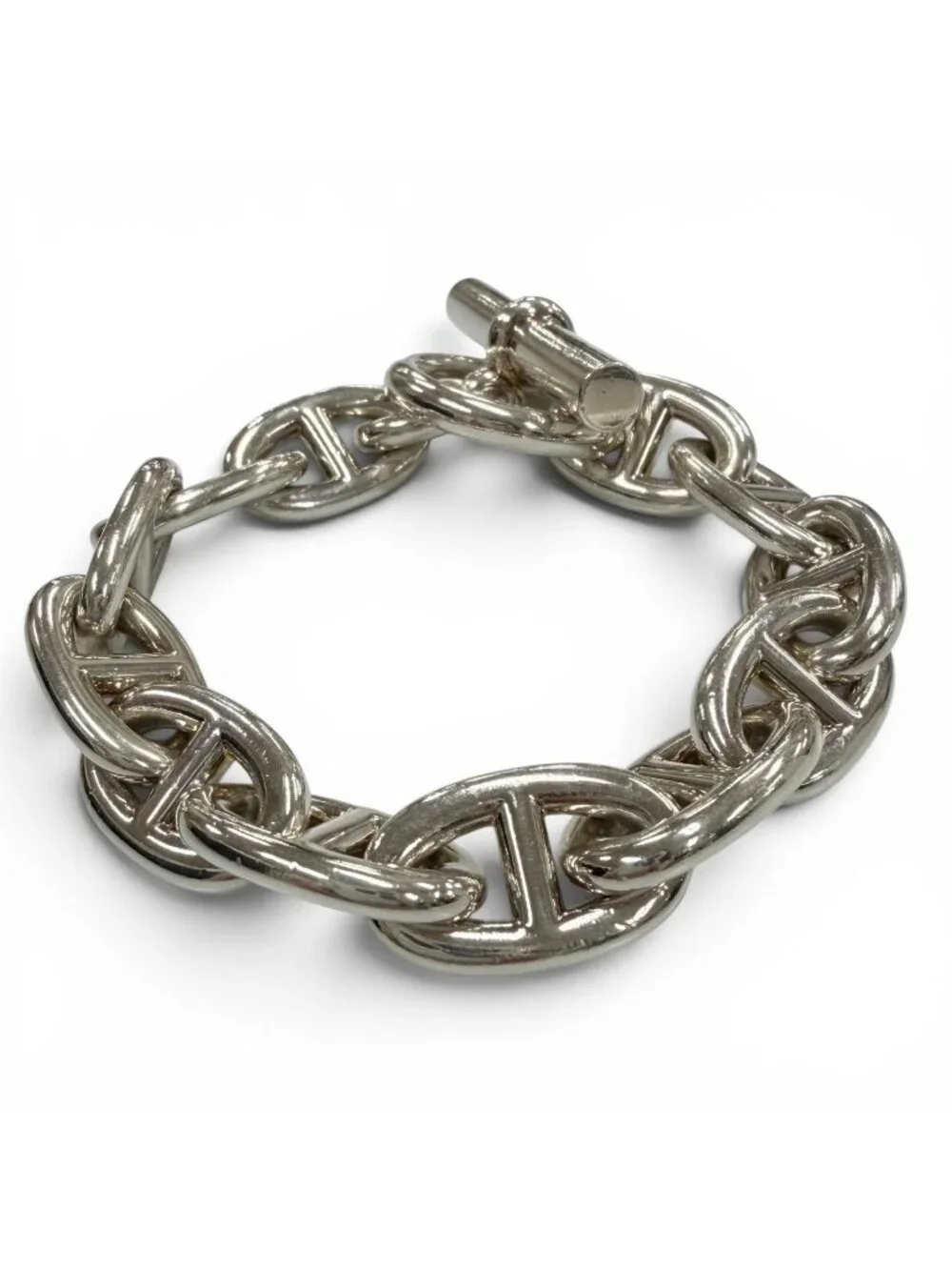 Hermes Chaine D'ancre TGM 12 Links Chain Bracelet Silver
